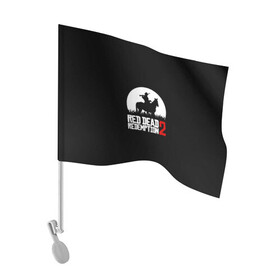 Флаг для автомобиля с принтом RED DEAD REDEMPTION в городе Новоалтайск, 100% полиэстер | Размер: 30*21 см | game | red dead | red dead redemption 2 | redemption 2 | rockstar games | бандиты | дикий запад | игры | ковбои | оружие