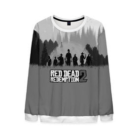 Мужской свитшот 3D с принтом RED DEAD REDEMPTION 2 в городе Новоалтайск, 100% полиэстер с мягким внутренним слоем | круглый вырез горловины, мягкая резинка на манжетах и поясе, свободная посадка по фигуре | game | red dead | red dead redemption 2 | redemption 2 | rockstar games | бандиты | дикий запад | игры | ковбои | оружие