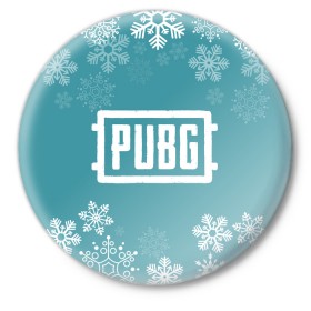 Значок с принтом PUBG Новогодний в городе Новоалтайск,  металл | круглая форма, металлическая застежка в виде булавки | 