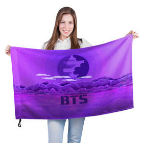 Флаг 3D с принтом BTS BAND в городе Новоалтайск, 100% полиэстер | плотность ткани — 95 г/м2, размер — 67 х 109 см. Принт наносится с одной стороны | bangtan boys | music | богдан бойс | бтс | корея | музыка | парни | поп музыка