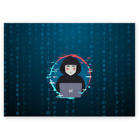Поздравительная открытка с принтом Anonymous hacker в городе Новоалтайск, 100% бумага | плотность бумаги 280 г/м2, матовая, на обратной стороне линовка и место для марки
 | Тематика изображения на принте: anonymous | hacker | it | аноним | взлом | компьютер | ноутбук | программист | хакер