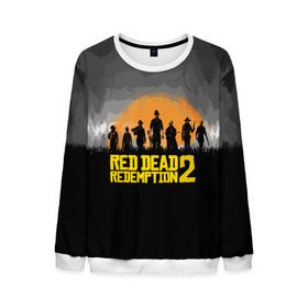 Мужской свитшот 3D с принтом RED DEAD REDEMPTION 2 в городе Новоалтайск, 100% полиэстер с мягким внутренним слоем | круглый вырез горловины, мягкая резинка на манжетах и поясе, свободная посадка по фигуре | dead | game | red dead redemption 2 | redemption 2 | rockstar games | бандиты | дикий запад | игры | ковбои | оружие