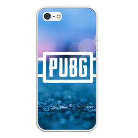Чехол для iPhone 5/5S матовый с принтом PUBG light blue в городе Новоалтайск, Силикон | Область печати: задняя сторона чехла, без боковых панелей | Тематика изображения на принте: pubg | игра | лого | пубг | светлый | стрелялка | шутер