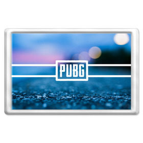 Магнит 45*70 с принтом PUBG light blue в городе Новоалтайск, Пластик | Размер: 78*52 мм; Размер печати: 70*45 | pubg | игра | лого | пубг | светлый | стрелялка | шутер
