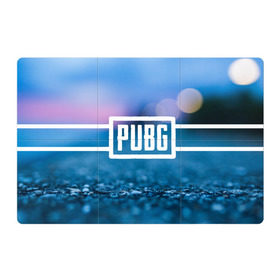 Магнитный плакат 3Х2 с принтом PUBG light blue в городе Новоалтайск, Полимерный материал с магнитным слоем | 6 деталей размером 9*9 см | pubg | игра | лого | пубг | светлый | стрелялка | шутер