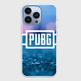 Чехол для iPhone 13 Pro с принтом PUBG light blue в городе Новоалтайск,  |  | pubg | игра | лого | пубг | светлый | стрелялка | шутер