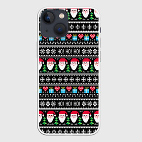 Чехол для iPhone 13 mini с принтом Свитер с Сантой в городе Новоалтайск,  |  | christmas | claus | gift | new | present | santa | snow | snowflakes | three | xmas | year | год | дедмороз | ёлка | ель | новый | подарок | рождество | санта | снег | снежинки | сюрприз