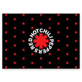 Поздравительная открытка с принтом Red Hot Chili Peppers в городе Новоалтайск, 100% бумага | плотность бумаги 280 г/м2, матовая, на обратной стороне линовка и место для марки
 | Тематика изображения на принте: chili | cross | hot | logo | music | peppers | red | red hot chili peppers | rhcp | rock | star | symbol | звезда | звездочка | красная | красный | крест | логотип | музыка | перцы | рок | символ | цветок | цветочек | чили