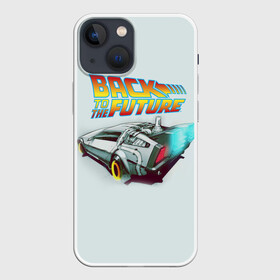 Чехол для iPhone 13 mini с принтом Back to the future_4 в городе Новоалтайск,  |  | back to the future | doc | emmet brown | marty mcfly | док | культовое кино | марти макфлай | путешествия во времени | роберт земекис | эйнштейн | эммет браун