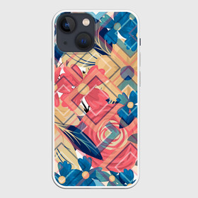 Чехол для iPhone 13 mini с принтом Абстракция в городе Новоалтайск,  |  | abstract | background | design | elements | floral | geometric | summer | texture | текстура | фон
