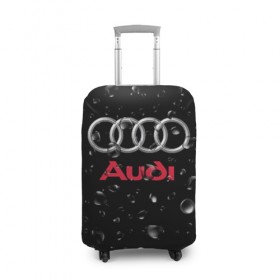 Чехол для чемодана 3D с принтом AUDI под Дождём в городе Новоалтайск, 86% полиэфир, 14% спандекс | двустороннее нанесение принта, прорези для ручек и колес | audi | auto | logo | moto | symbol | авто | автомобили | автомобилисту | автомобильная | ауди | гонки | дождь | знак | капли | лого | логотип | марка | машина | машинки | машины | мото | мотоцикл | символ | тюнинг