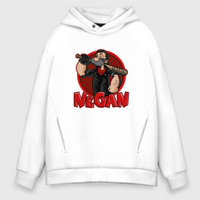 Мужское худи Oversize хлопок с принтом Negan в городе Новоалтайск, френч-терри — 70% хлопок, 30% полиэстер. Мягкий теплый начес внутри —100% хлопок | боковые карманы, эластичные манжеты и нижняя кромка, капюшон на магнитной кнопке | Тематика изображения на принте: blood | negan | walking dead | бита | зомби | кровь | сила | татуировка | ходячие | ходячие мертвецы