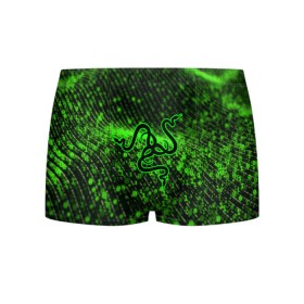 Мужские трусы 3D с принтом RAZER в городе Новоалтайск, 50% хлопок, 50% полиэстер | классическая посадка, на поясе мягкая тканевая резинка | 101 | brand | company | gamer | green | logo | mamba | naga | player | razer | rzr | snake | бренд | железо | зеленый | змея | компания | лого | рейзер | софт