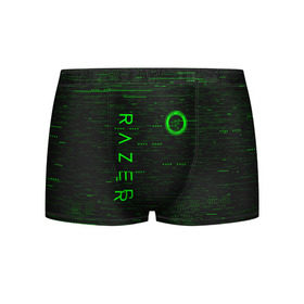 Мужские трусы 3D с принтом RAZER в городе Новоалтайск, 50% хлопок, 50% полиэстер | классическая посадка, на поясе мягкая тканевая резинка | 101 | brand | company | gamer | green | logo | mamba | naga | player | razer | rzr | snake | бренд | железо | зеленый | змея | компания | лого | рейзер | софт
