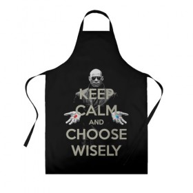 Фартук 3D с принтом Keep calm and choose wisely в городе Новоалтайск, 100% полиэстер | общий размер — 65 х 85 см, ширина нагрудника — 26 см, горловина — 53 см, длина завязок — 54 см, общий обхват в поясе — 173 см. Принт на завязках и на горловине наносится с двух сторон, на основной части фартука — только с внешней стороны | art | film | keep calm | matrix | neo | ttdwakeupneo | выбирай с умом | выбор | кип калм | красная | матрица | морфиус | нео | пилюли | реальность | руки | синяя | тринити | черный