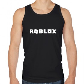 Мужская майка хлопок с принтом Roblox Logo в городе Новоалтайск, 100% хлопок |  | Тематика изображения на принте: logo | roblox | лого | логотип | надпись | роблокс