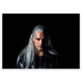 Поздравительная открытка с принтом The Witcher. Geralt of Rivia в городе Новоалтайск, 100% бумага | плотность бумаги 280 г/м2, матовая, на обратной стороне линовка и место для марки
 | andrzej | cavill | ciri | cirilla | geralt | henry | netflix | rivia | sapkowski | witcher | yennefer | анджей | ведьмак | генри | геральт | йеннифэр | кавилл | ривия | сапковский | цири | цирилла