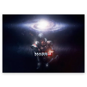 Поздравительная открытка с принтом MASS EFFECT 3 в городе Новоалтайск, 100% бумага | плотность бумаги 280 г/м2, матовая, на обратной стороне линовка и место для марки
 | Тематика изображения на принте: amdromeda initiative | andromeda | game | gun | hemet | n7 | rifle | ryder | soldier | space | star | weapon