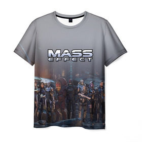 Мужская футболка 3D с принтом Mass Effect в городе Новоалтайск, 100% полиэфир | прямой крой, круглый вырез горловины, длина до линии бедер | amdromeda initiative | andromeda | game | gun | hemet | n7 | rifle | ryder | soldier | space | star | weapon