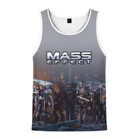 Мужская майка 3D с принтом Mass Effect в городе Новоалтайск, 100% полиэстер | круглая горловина, приталенный силуэт, длина до линии бедра. Пройма и горловина окантованы тонкой бейкой | Тематика изображения на принте: amdromeda initiative | andromeda | game | gun | hemet | n7 | rifle | ryder | soldier | space | star | weapon