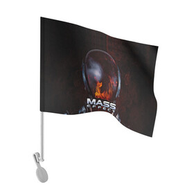 Флаг для автомобиля с принтом MASS EFFECT в городе Новоалтайск, 100% полиэстер | Размер: 30*21 см | amdromeda initiative | andromeda | game | gun | hemet | n7 | rifle | ryder | soldier | space | star | weapon