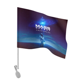 Флаг для автомобиля с принтом MASS EFFECT ANDROMEDA в городе Новоалтайск, 100% полиэстер | Размер: 30*21 см | amdromeda initiative | andromeda | game | gun | hemet | n7 | rifle | ryder | soldier | space | star | weapon
