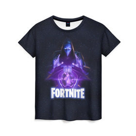 Женская футболка 3D с принтом ПРЕДВЕСТНИК (OMEN) FORTNITE в городе Новоалтайск, 100% полиэфир ( синтетическое хлопкоподобное полотно) | прямой крой, круглый вырез горловины, длина до линии бедер | battle | fort | fortnite | ninja | omen | royale | space | битва | королевская | космос | омен | предвестник | придвестник | скин | форт | фортнайт | форточка