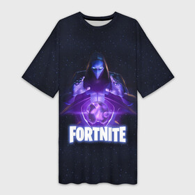 Платье-футболка 3D с принтом ПРЕДВЕСТНИК (OMEN) FORTNITE в городе Новоалтайск,  |  | battle | fort | fortnite | ninja | omen | royale | space | битва | королевская | космос | омен | предвестник | придвестник | скин | форт | фортнайт | форточка