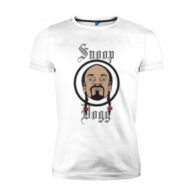 Мужская футболка премиум с принтом Снуп Дог | Snoop Dogg в городе Новоалтайск, 92% хлопок, 8% лайкра | приталенный силуэт, круглый вырез ворота, длина до линии бедра, короткий рукав | 