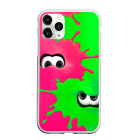 Чехол для iPhone 11 Pro матовый с принтом Splatoon в городе Новоалтайск, Силикон |  | брызги | глаза | зеленый | игра | краски | розовый | салатовый