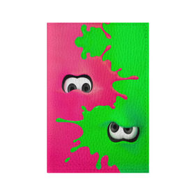 Обложка для паспорта матовая кожа с принтом Splatoon в городе Новоалтайск, натуральная матовая кожа | размер 19,3 х 13,7 см; прозрачные пластиковые крепления | Тематика изображения на принте: брызги | глаза | зеленый | игра | краски | розовый | салатовый
