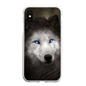 Чехол для iPhone XS Max матовый с принтом Голубоглазый волк в городе Новоалтайск, Силикон | Область печати: задняя сторона чехла, без боковых панелей | Тематика изображения на принте: волк | глаза | охотник | серый | хищник