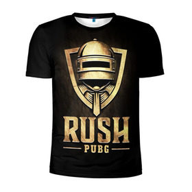 Мужская футболка 3D спортивная с принтом Rush PUBG в городе Новоалтайск, 100% полиэстер с улучшенными характеристиками | приталенный силуэт, круглая горловина, широкие плечи, сужается к линии бедра | battle | battlegrounds | chicken | deathmatch | dinner | playerunknowns | royale | игра | курица | обед | победитель | прорыв | цыплёнок