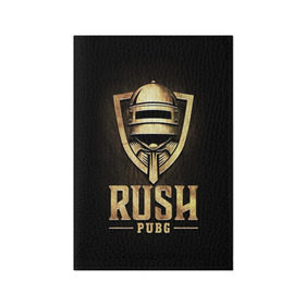 Обложка для паспорта матовая кожа с принтом Rush PUBG в городе Новоалтайск, натуральная матовая кожа | размер 19,3 х 13,7 см; прозрачные пластиковые крепления | battle | battlegrounds | chicken | deathmatch | dinner | playerunknowns | royale | игра | курица | обед | победитель | прорыв | цыплёнок
