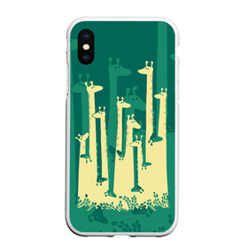 Чехол для iPhone XS Max матовый с принтом Жирафы в городе Новоалтайск, Силикон | Область печати: задняя сторона чехла, без боковых панелей | africa | animals | fantasy | giraffes | long | neck | silhouette | spots | stencil | surrealism | аниме | африка | ветки | длинная | животные | жирафы | зелёный | картинка | крутой | листья | лучший | пятна | растения | рисунок | силуэт