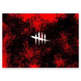 Поздравительная открытка с принтом Dead by Daylight в городе Новоалтайск, 100% бумага | плотность бумаги 280 г/м2, матовая, на обратной стороне линовка и место для марки
 | dead by daylight | game | hillbilly | maniacs | trapper | wraith | деревенщина | игра | мертвые днем | охотник | призрак