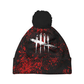 Шапка 3D c помпоном с принтом Dead by Daylight в городе Новоалтайск, 100% полиэстер | универсальный размер, печать по всей поверхности изделия | dead by daylight | game | hillbilly | maniacs | trapper | wraith | деревенщина | игра | мертвые днем | охотник | призрак