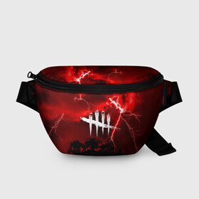 Поясная сумка 3D с принтом DEAD BY DAYLIGHT в городе Новоалтайск, 100% полиэстер | плотная ткань, ремень с регулируемой длиной, внутри несколько карманов для мелочей, основное отделение и карман с обратной стороны сумки застегиваются на молнию | dead by daylight | game | hillbilly | maniacs | trapper | wraith | деревенщина | мертвые днем | охотник | призрак