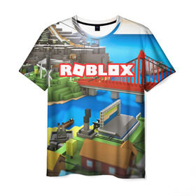 Мужская футболка 3D с принтом ROBLOX в городе Новоалтайск, 100% полиэфир | прямой крой, круглый вырез горловины, длина до линии бедер | block | lego | logo | minecraft | online | oof | quest | roblocks | roblockx | roblox | studio | блок | блоки | голова | игра | игры | квест | лего | лицо | лого | логотип | майнкрафт | онлайн | роблокс | символ | студия