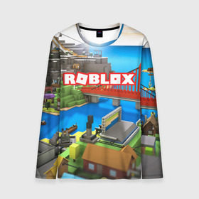 Мужской лонгслив 3D с принтом ROBLOX в городе Новоалтайск, 100% полиэстер | длинные рукава, круглый вырез горловины, полуприлегающий силуэт | block | lego | logo | minecraft | online | oof | quest | roblocks | roblockx | roblox | studio | блок | блоки | голова | игра | игры | квест | лего | лицо | лого | логотип | майнкрафт | онлайн | роблокс | символ | студия