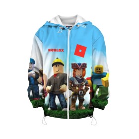 Детская куртка 3D с принтом ROBLOX в городе Новоалтайск, 100% полиэстер | застежка — молния, подол и капюшон оформлены резинкой с фиксаторами, по бокам — два кармана без застежек, один потайной карман на груди, плотность верхнего слоя — 90 г/м2; плотность флисового подклада — 260 г/м2 | block | lego | logo | minecraft | online | oof | quest | roblocks | roblockx | roblox | studio | блок | блоки | голова | игра | игры | квест | лего | лицо | лого | логотип | майнкрафт | онлайн | роблокс | символ | студия