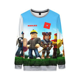 Женский свитшот 3D с принтом ROBLOX в городе Новоалтайск, 100% полиэстер с мягким внутренним слоем | круглый вырез горловины, мягкая резинка на манжетах и поясе, свободная посадка по фигуре | block | lego | logo | minecraft | online | oof | quest | roblocks | roblockx | roblox | studio | блок | блоки | голова | игра | игры | квест | лего | лицо | лого | логотип | майнкрафт | онлайн | роблокс | символ | студия