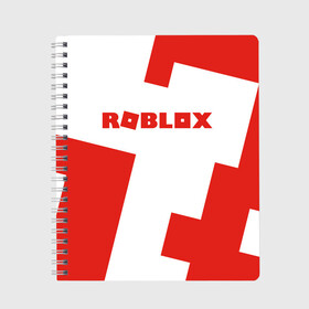 Тетрадь с принтом ROBLOX Red в городе Новоалтайск, 100% бумага | 48 листов, плотность листов — 60 г/м2, плотность картонной обложки — 250 г/м2. Листы скреплены сбоку удобной пружинной спиралью. Уголки страниц и обложки скругленные. Цвет линий — светло-серый
 | Тематика изображения на принте: block | lego | logo | minecraft | online | oof | quest | roblocks | roblockx | roblox | studio | блок | блоки | голова | игра | игры | квест | лего | лицо | лого | логотип | майнкрафт | онлайн | роблокс | символ | студия