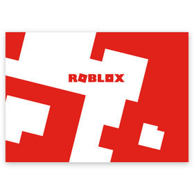 Поздравительная открытка с принтом ROBLOX Red в городе Новоалтайск, 100% бумага | плотность бумаги 280 г/м2, матовая, на обратной стороне линовка и место для марки
 | Тематика изображения на принте: block | lego | logo | minecraft | online | oof | quest | roblocks | roblockx | roblox | studio | блок | блоки | голова | игра | игры | квест | лего | лицо | лого | логотип | майнкрафт | онлайн | роблокс | символ | студия