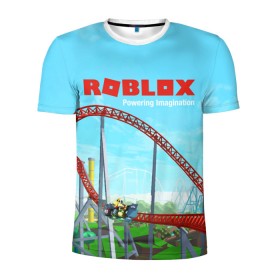 Мужская футболка 3D спортивная с принтом ROBLOX: Powering Imagination в городе Новоалтайск, 100% полиэстер с улучшенными характеристиками | приталенный силуэт, круглая горловина, широкие плечи, сужается к линии бедра | Тематика изображения на принте: block | lego | logo | minecraft | online | oof | quest | roblocks | roblockx | roblox | studio | блок | блоки | голова | игра | игры | квест | лего | лицо | лого | логотип | майнкрафт | онлайн | роблокс | символ | студия