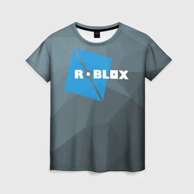 Женская футболка 3D с принтом Roblox Studio в городе Новоалтайск, 100% полиэфир ( синтетическое хлопкоподобное полотно) | прямой крой, круглый вырез горловины, длина до линии бедер | block | lego | logo | minecraft | online | oof | quest | roblocks | roblockx | roblox | studio | блок | блоки | голова | игра | игры | квест | лего | лицо | лого | логотип | майнкрафт | онлайн | роблокс | символ | студия