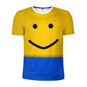 Мужская футболка 3D спортивная с принтом ROBLOX NOOB Face в городе Новоалтайск, 100% полиэстер с улучшенными характеристиками | приталенный силуэт, круглая горловина, широкие плечи, сужается к линии бедра | Тематика изображения на принте: lego | logo | meme | memes | minecraft | oof | quest | roblocks | roblockx | roblox | studio | блок | блоки | голова | игра | игры | квест | лего | лицо | лого | логотип | майнкрафт | мем | мемы | онлайн | роблокс | студия
