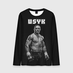Мужской лонгслив 3D с принтом USYK в городе Новоалтайск, 100% полиэстер | длинные рукава, круглый вырез горловины, полуприлегающий силуэт | александр усик | одежда усик | олександр усик | усик | усик магазин