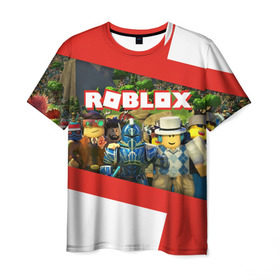 Мужская футболка 3D с принтом ROBLOX в городе Новоалтайск, 100% полиэфир | прямой крой, круглый вырез горловины, длина до линии бедер | Тематика изображения на принте: lego | logo | meme | memes | minecraft | oof | quest | roblocks | roblockx | roblox | studio | блок | блоки | голова | игра | игры | квест | лего | лицо | лого | логотип | майнкрафт | мем | мемы | онлайн | роблокс | студия