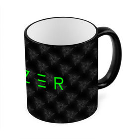 Кружка с принтом RAZER в городе Новоалтайск, керамика | ёмкость 330 мл | Тематика изображения на принте: 101 | brand | company | gamer | green | logo | mamba | naga | player | razer | rzr | snake | бренд | железо | зеленый | змея | компания | лого | рейзер | софт